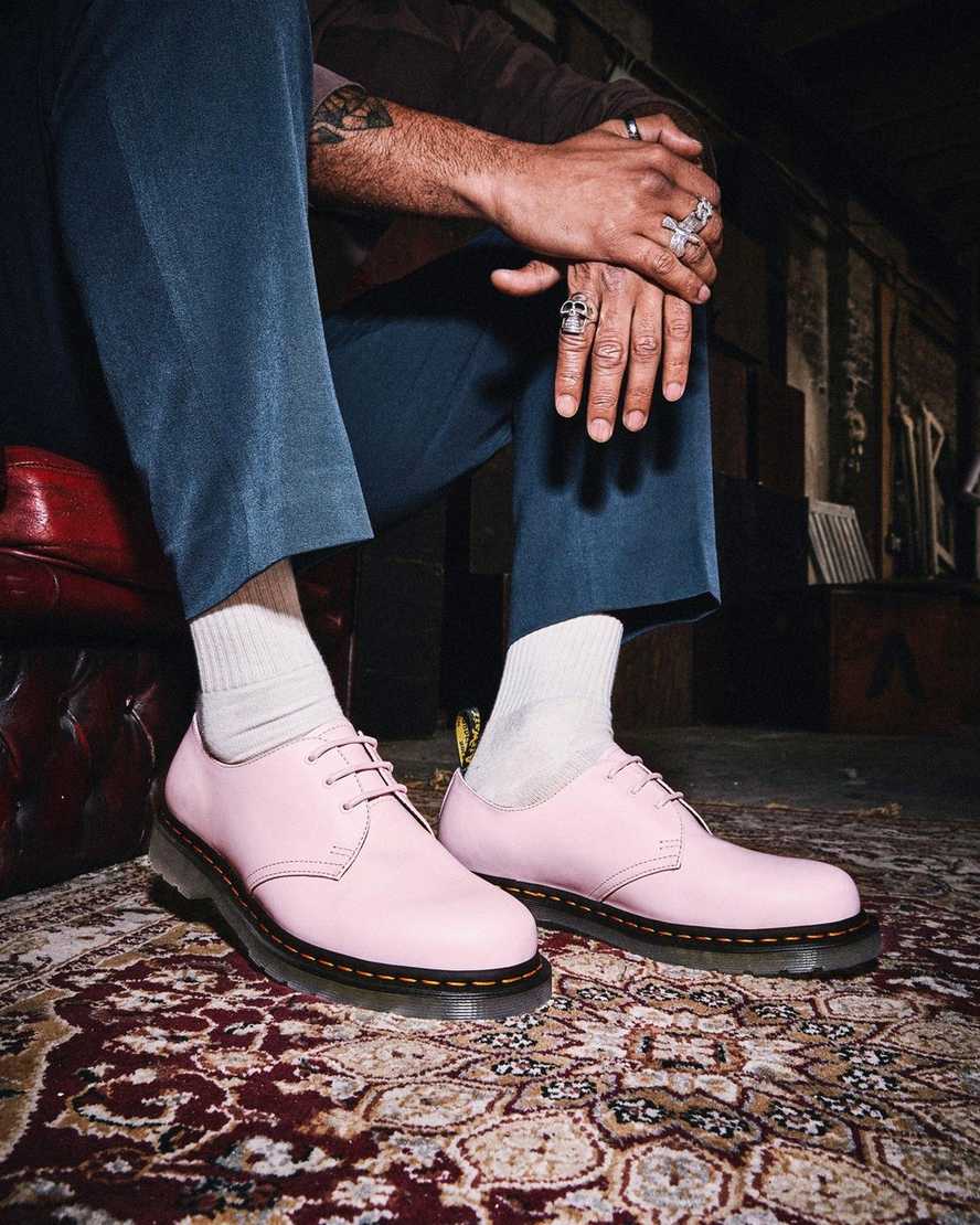 pink dr martens 1461 iced smooth mens oxford shoes