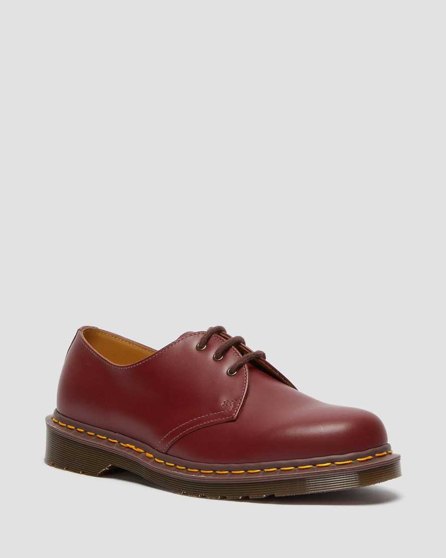red dr martens 1461 vintage made in england mens oxford shoes
