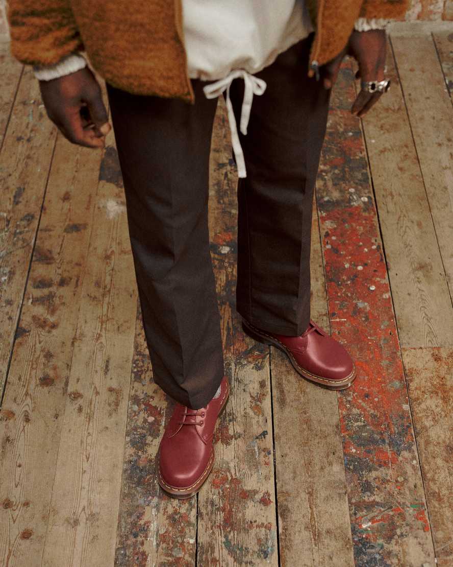 red dr martens 1461 vintage made in england mens oxford shoes