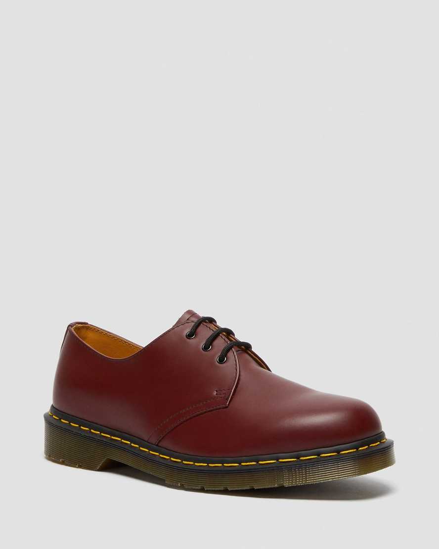 red dr martens 1461 smooth mens oxford shoes