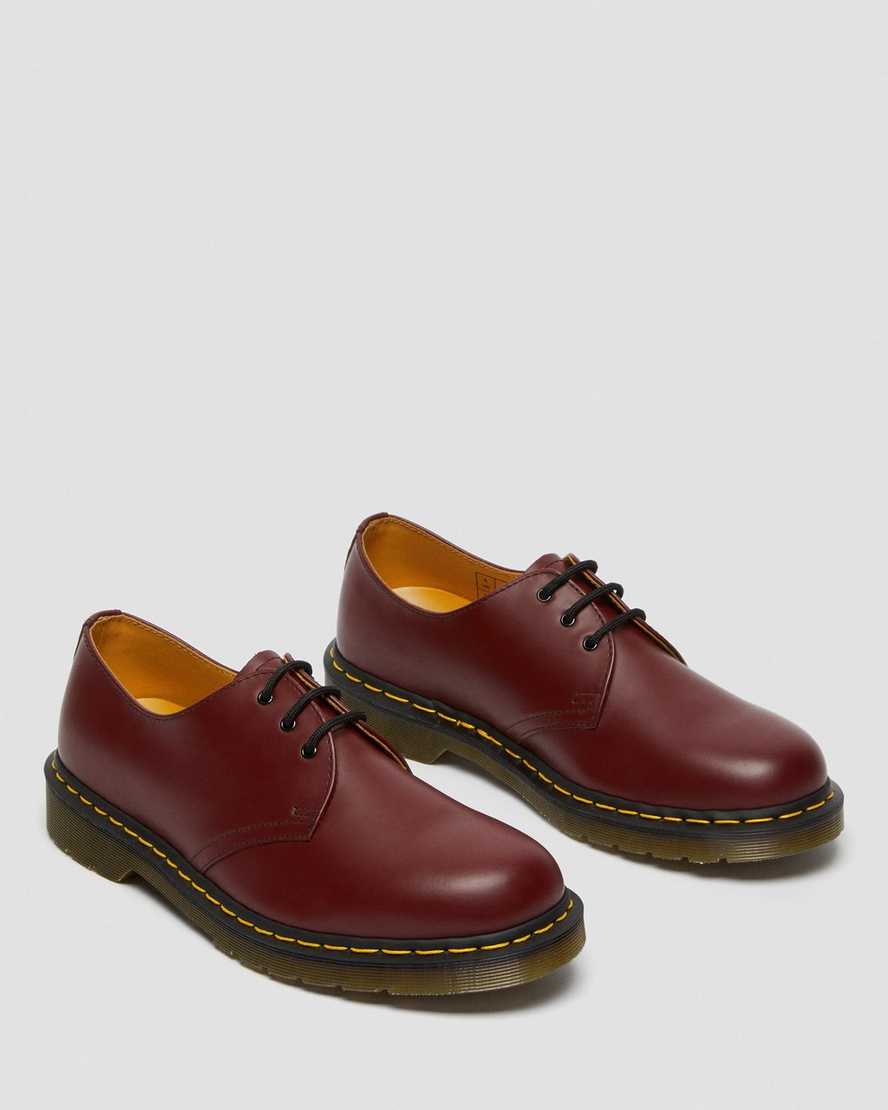 red dr martens 1461 smooth mens oxford shoes