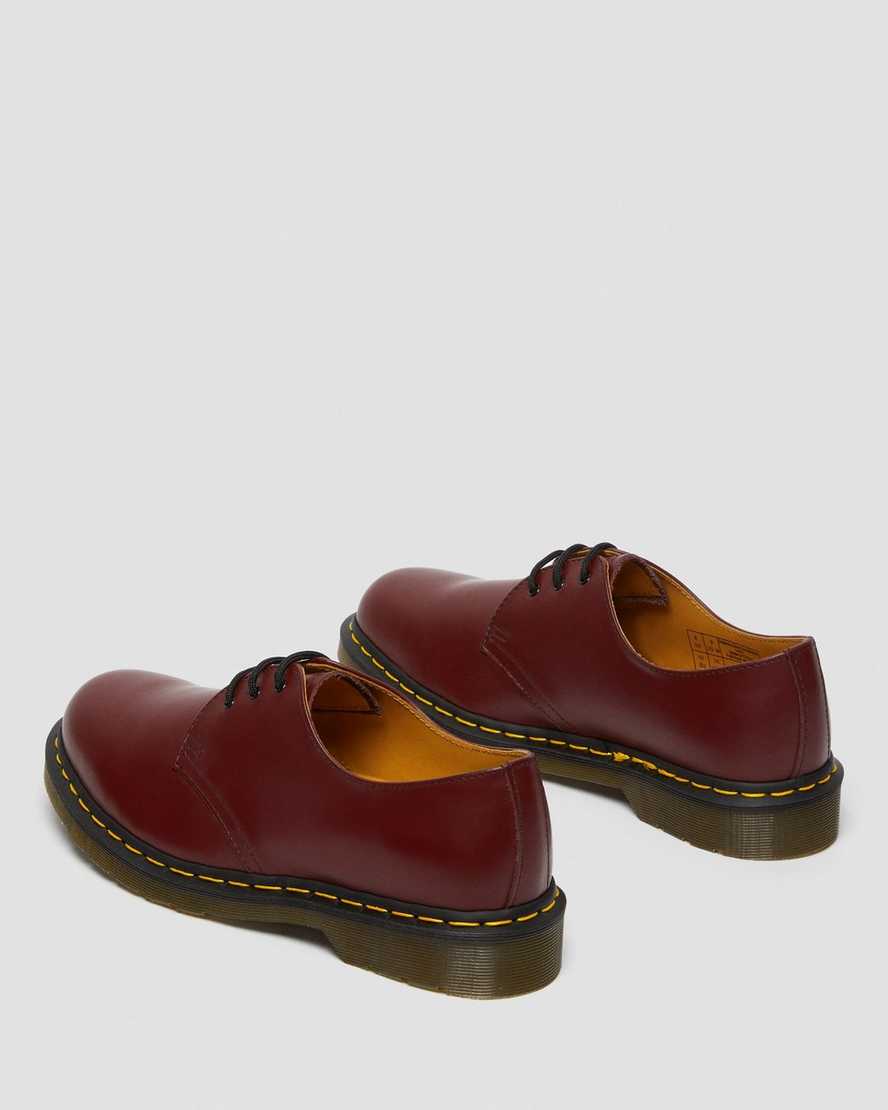 red dr martens 1461 smooth mens oxford shoes