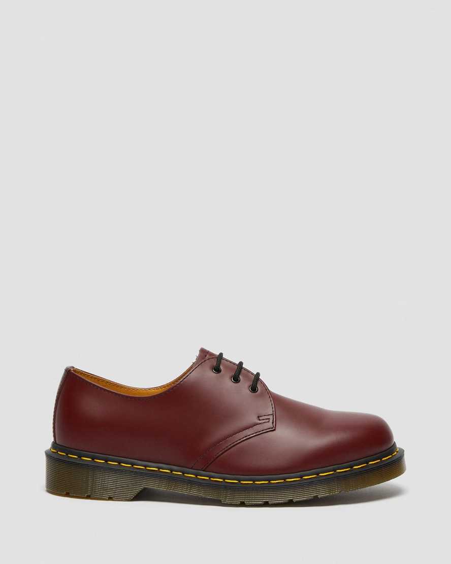 red dr martens 1461 smooth mens oxford shoes