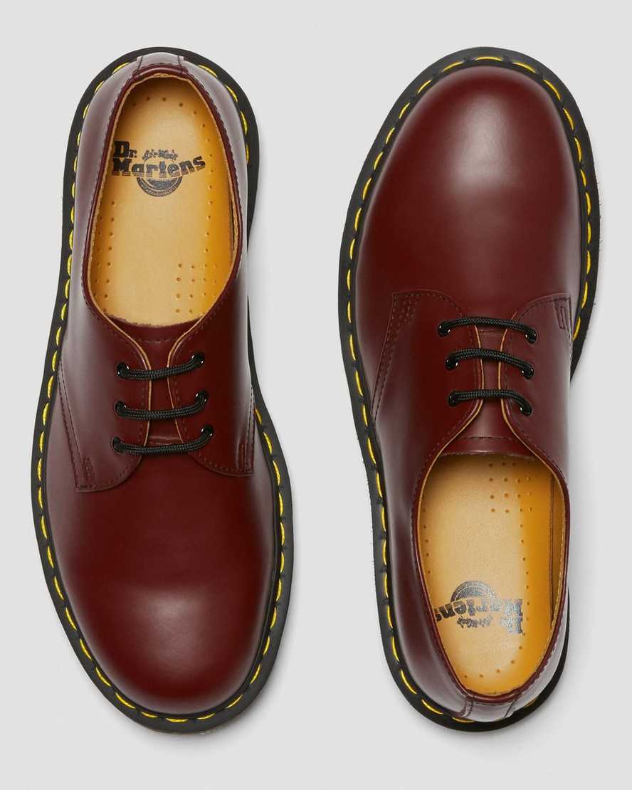 red dr martens 1461 smooth mens oxford shoes
