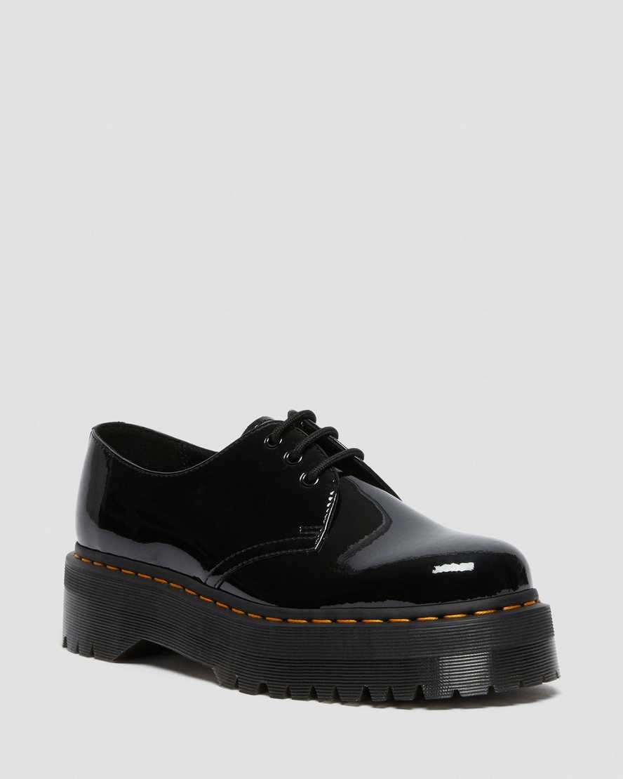 black dr martens 1461 patent platform mens oxford shoes
