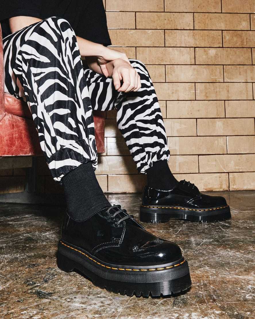 black dr martens 1461 patent platform mens oxford shoes