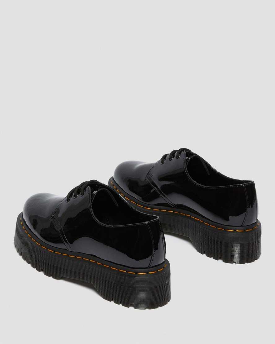 black dr martens 1461 patent platform mens oxford shoes