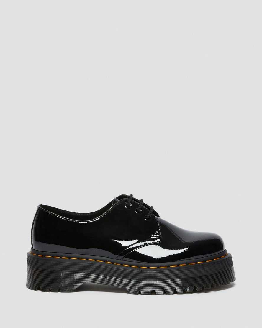 black dr martens 1461 patent platform mens oxford shoes