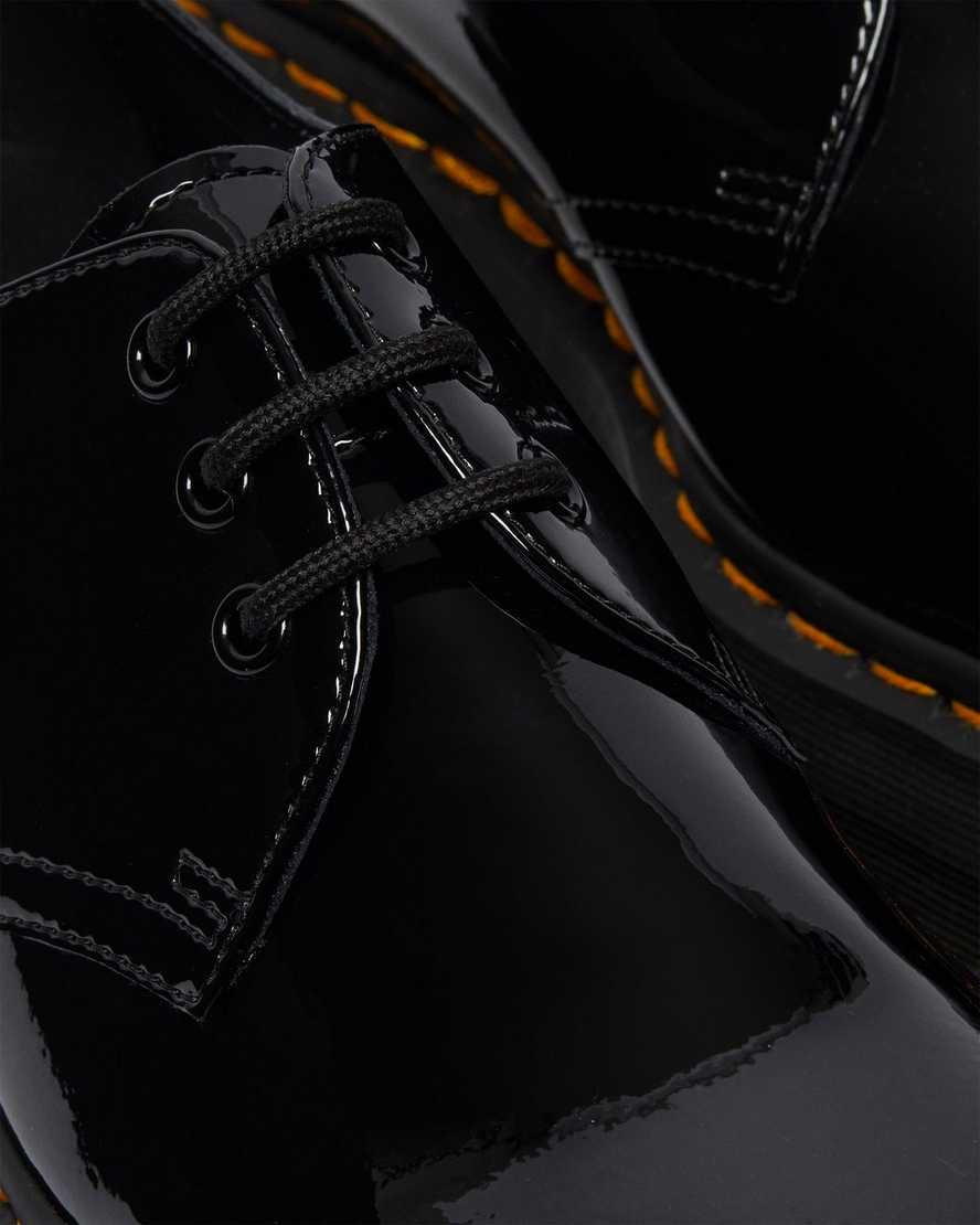 black dr martens 1461 patent platform mens oxford shoes