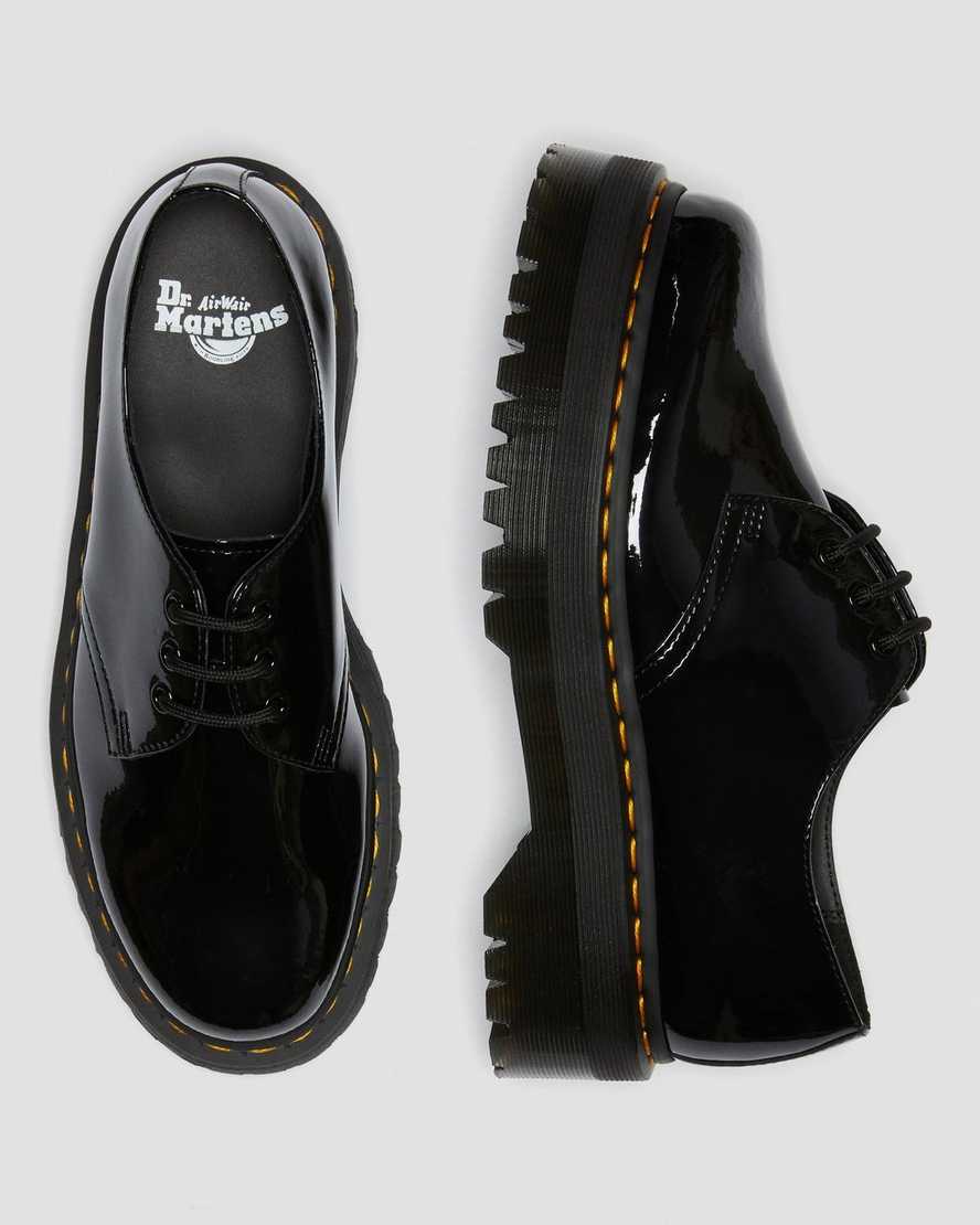 black dr martens 1461 patent platform mens oxford shoes