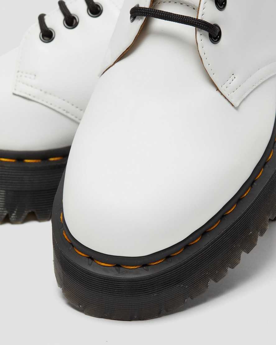 white dr martens 1461 smooth mens platform shoes