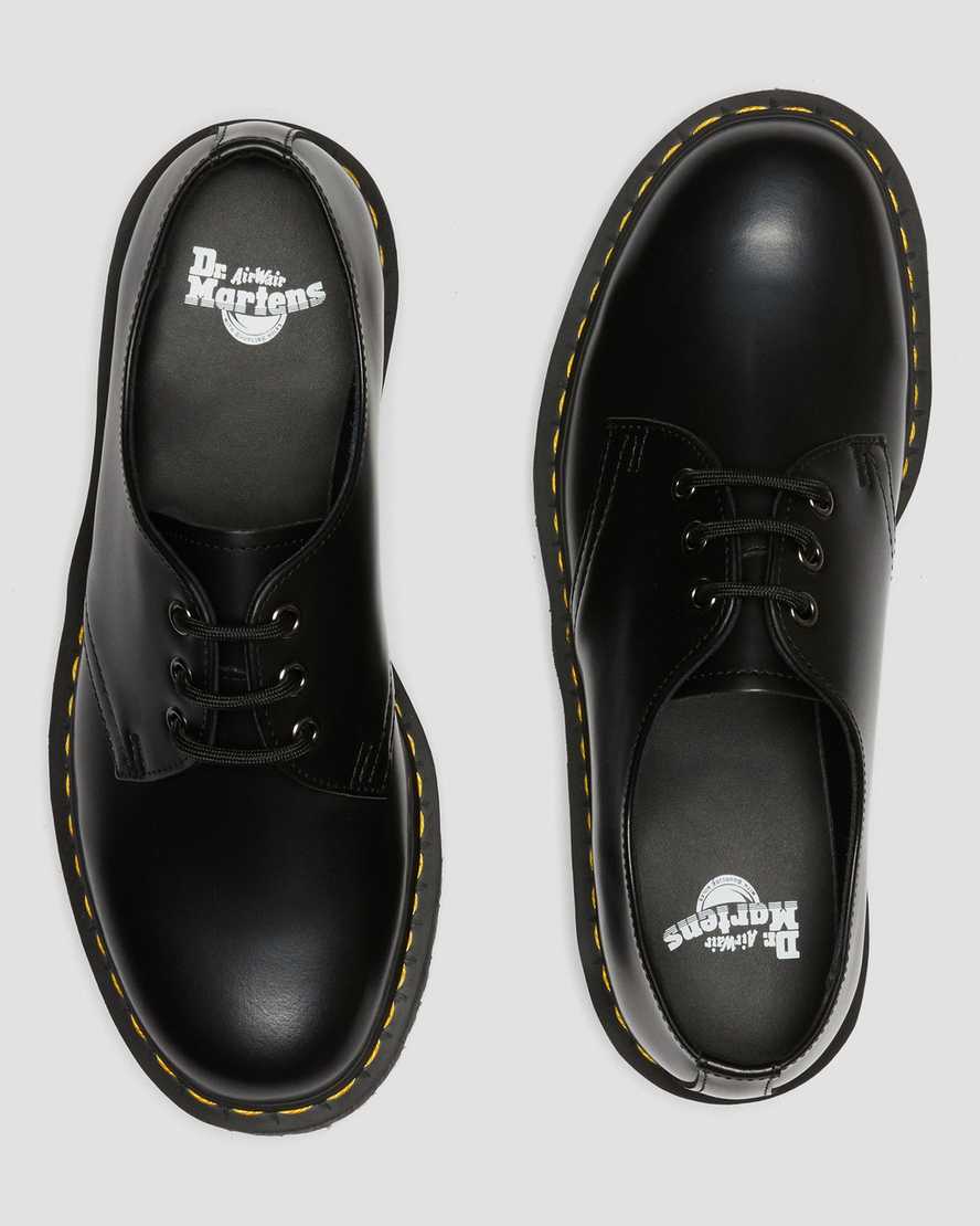 black dr martens 1461 smooth mens platform shoes