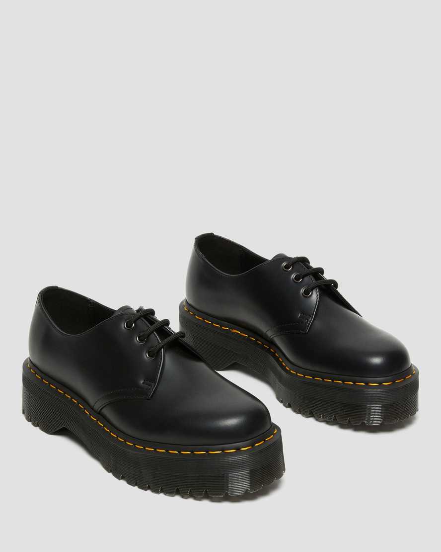 black dr martens 1461 smooth mens platform shoes
