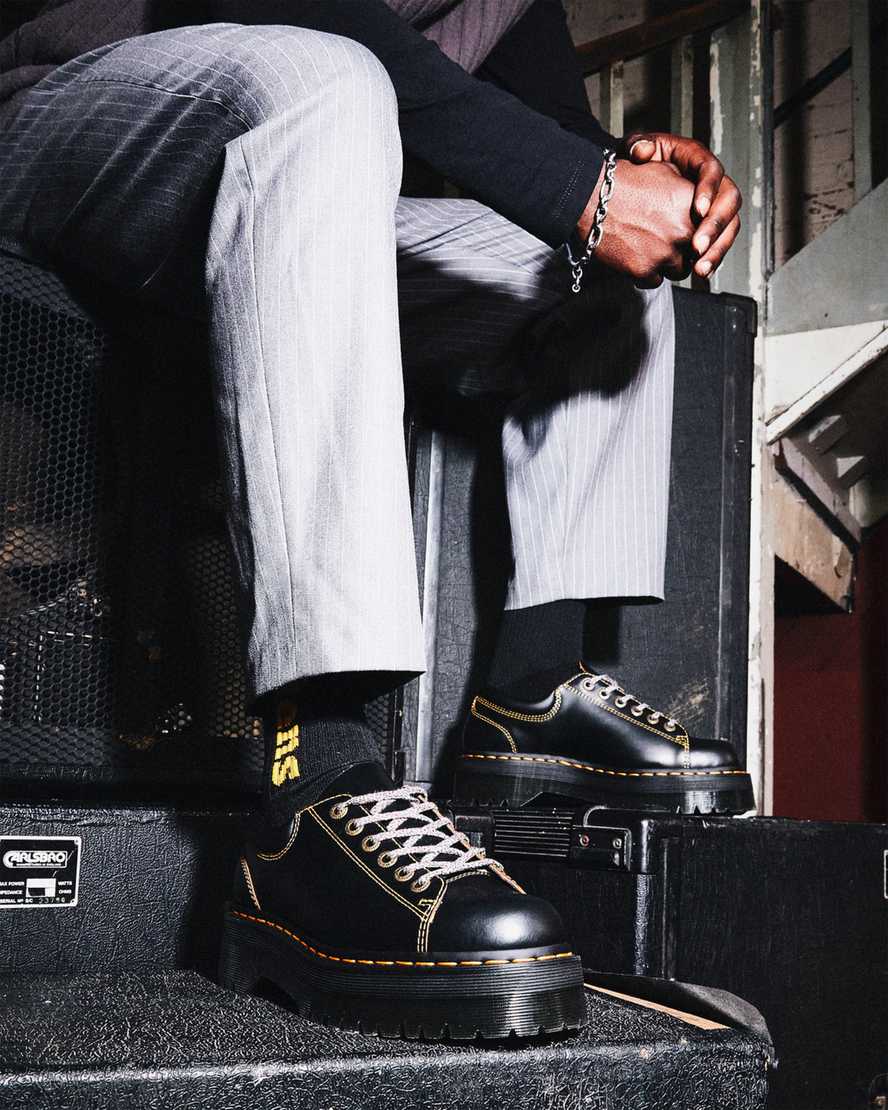 black dr martens collier lace to toe mens platform shoes