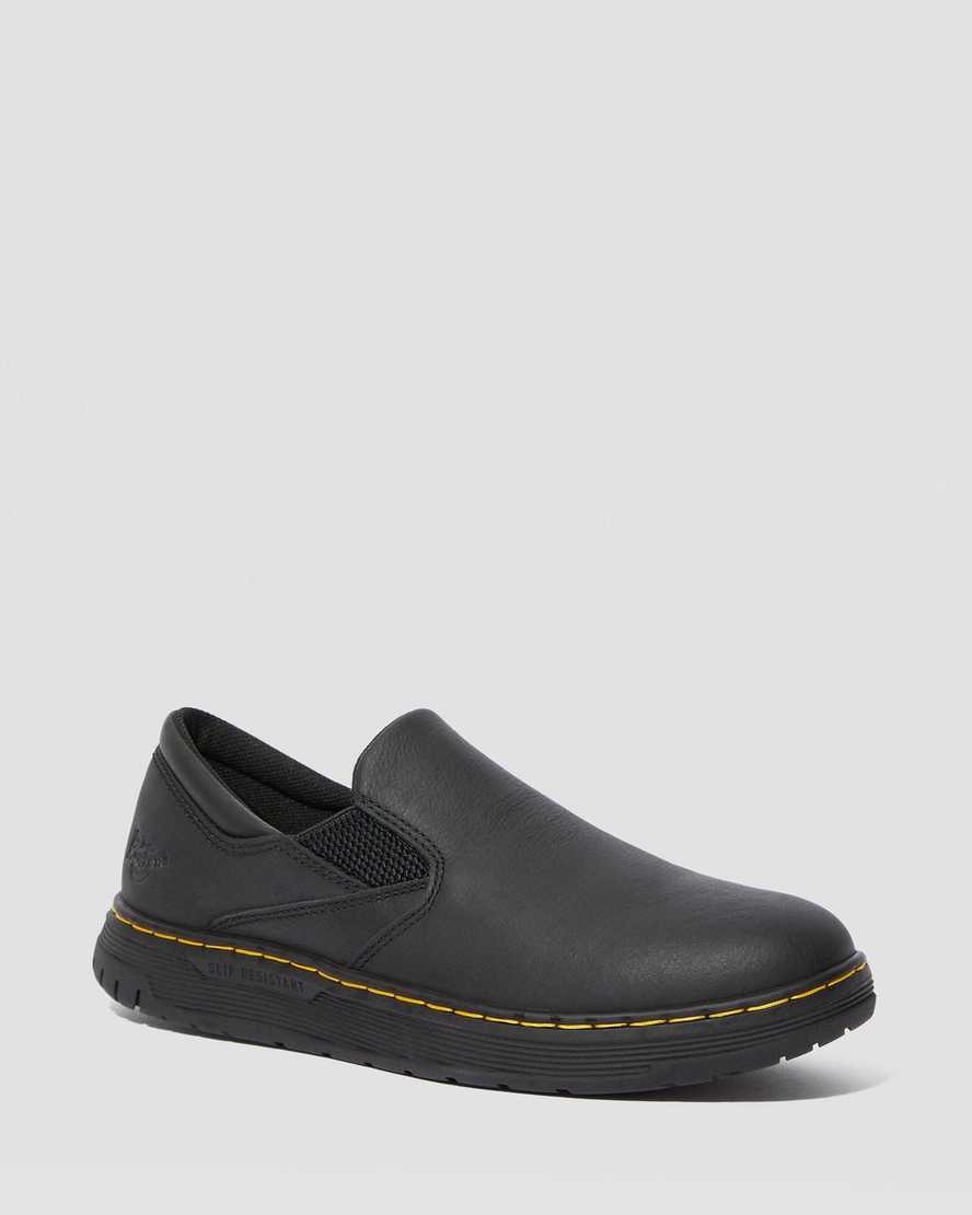 black dr martens brockley slip resistant mens work shoes