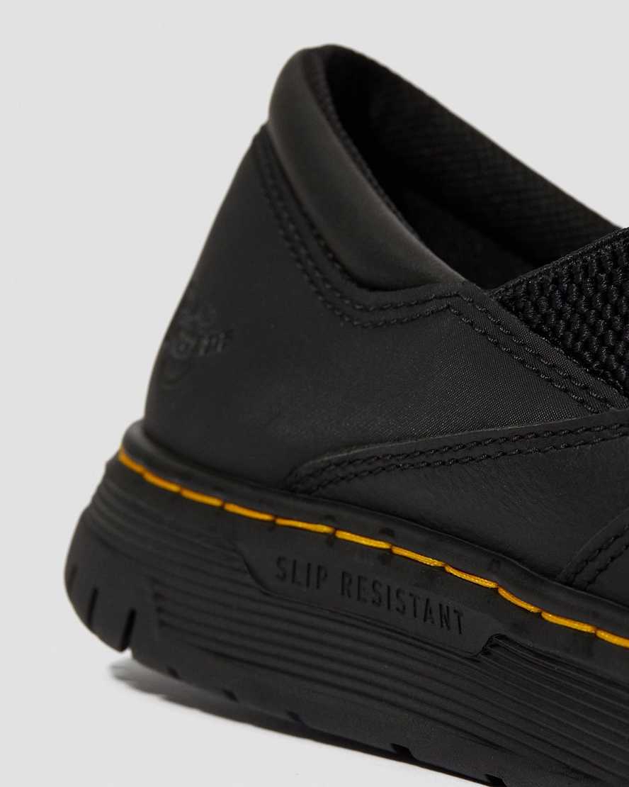 black dr martens brockley slip resistant mens work shoes
