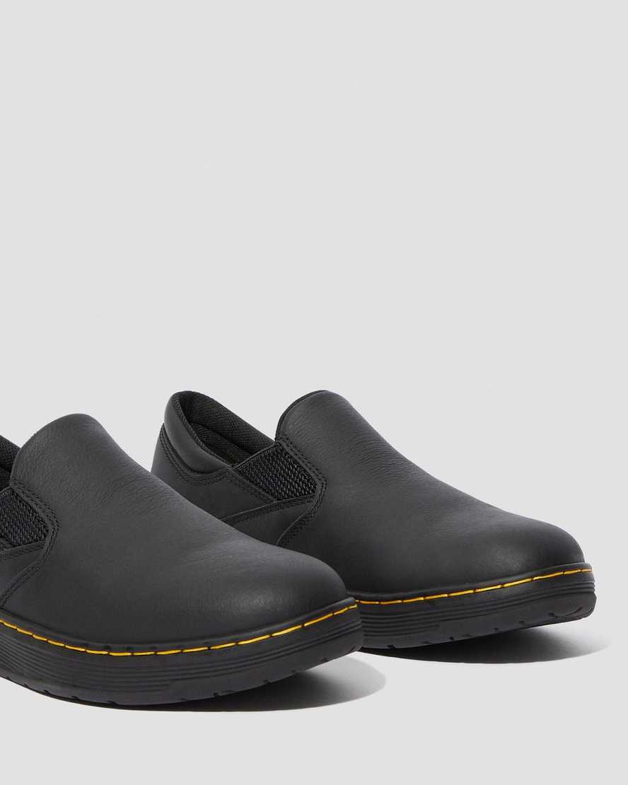 black dr martens brockley slip resistant mens work shoes