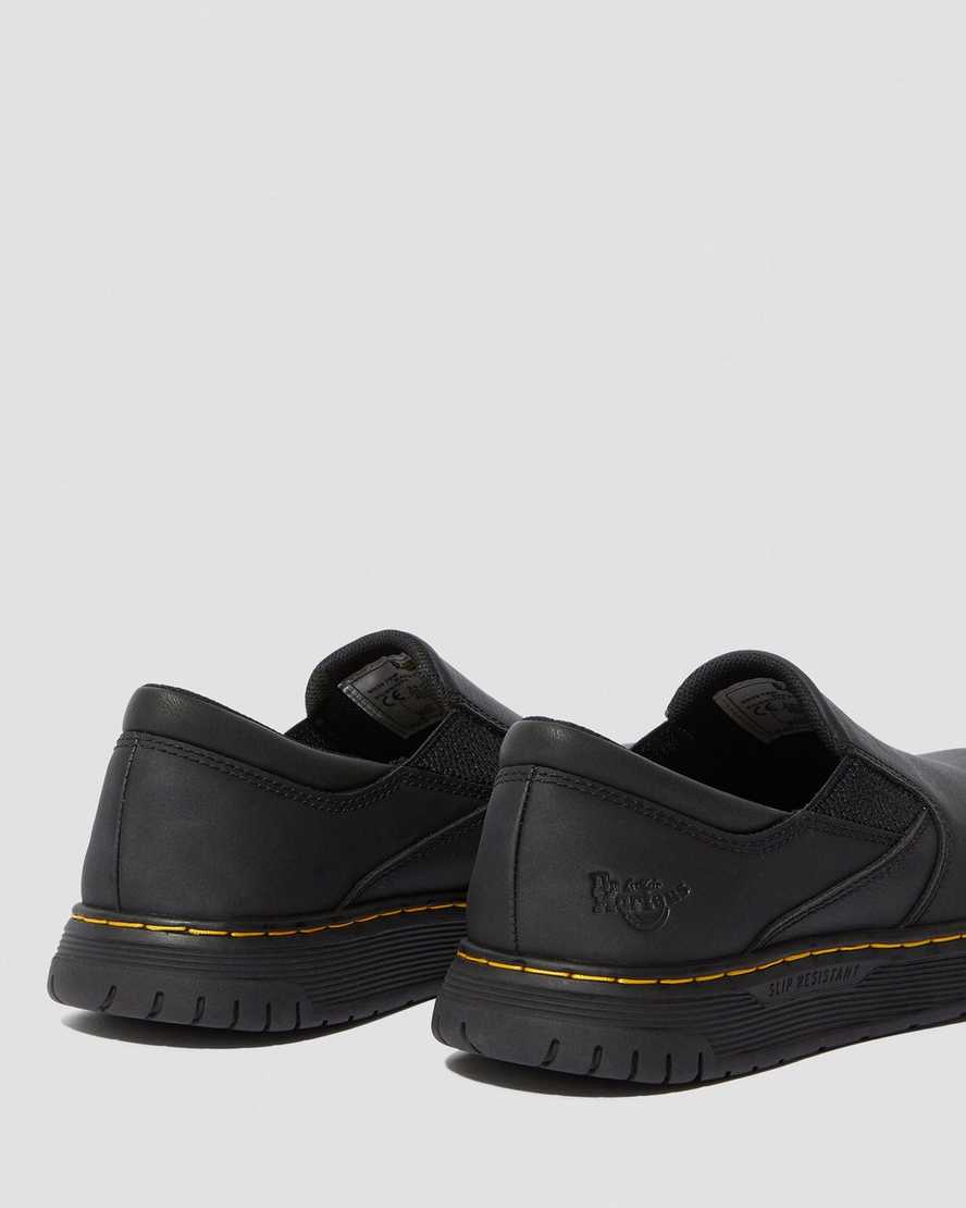 black dr martens brockley slip resistant mens work shoes