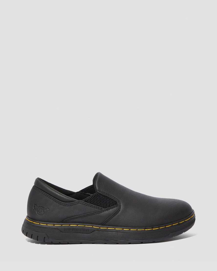 black dr martens brockley slip resistant mens work shoes