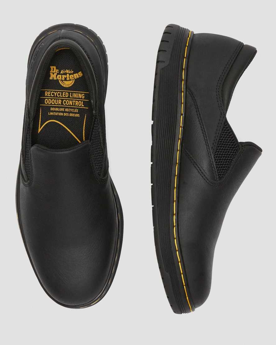 black dr martens brockley slip resistant mens work shoes