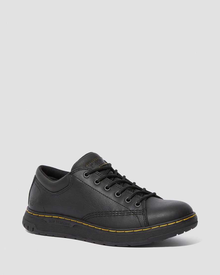 black dr martens maltby slip resistant mens work shoes