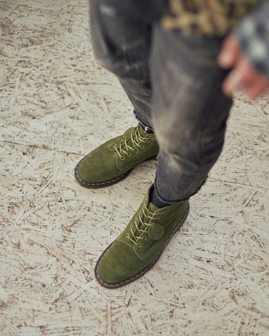 olive dr martens 101 womens ankle boots