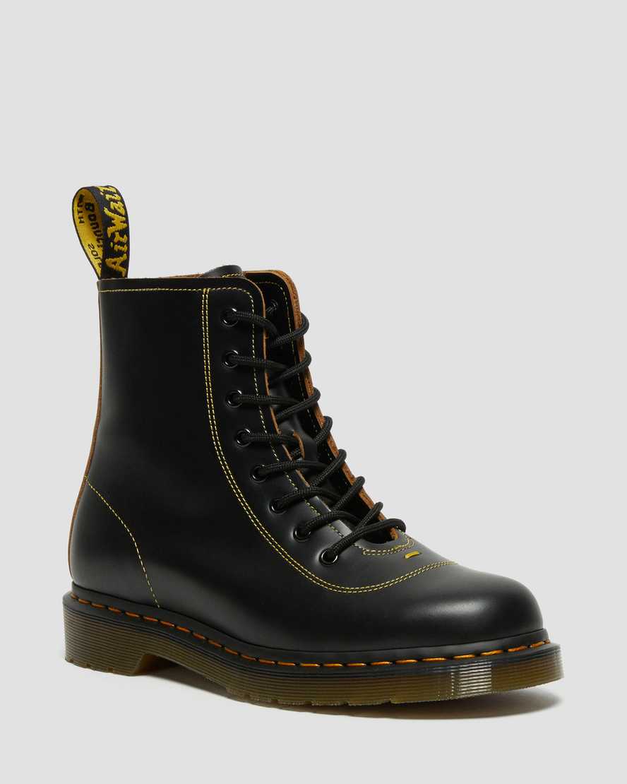 black dr martens pharamond vintage smooth womens ankle boots