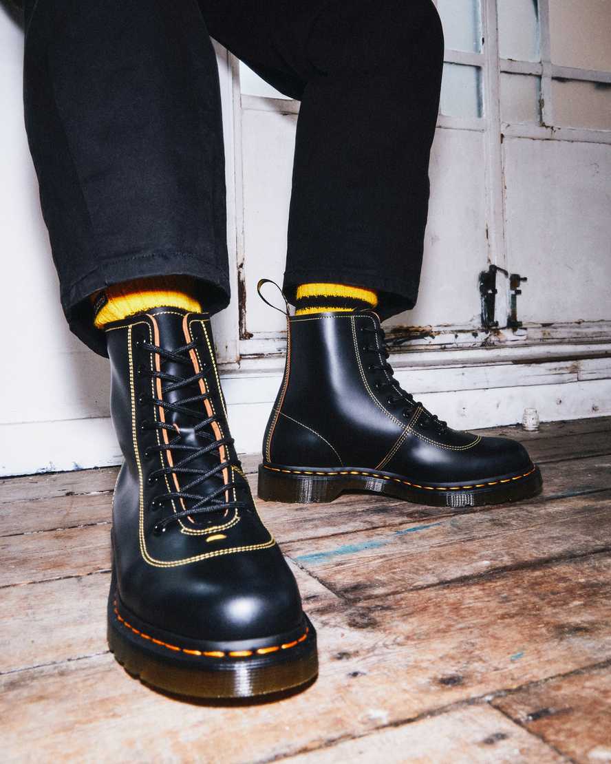 black dr martens pharamond vintage smooth womens ankle boots