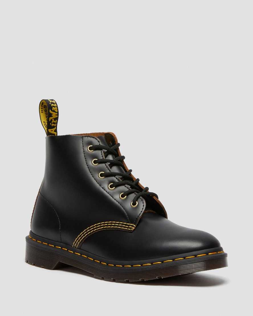 black dr martens 101 vintage smooth womens ankle boots