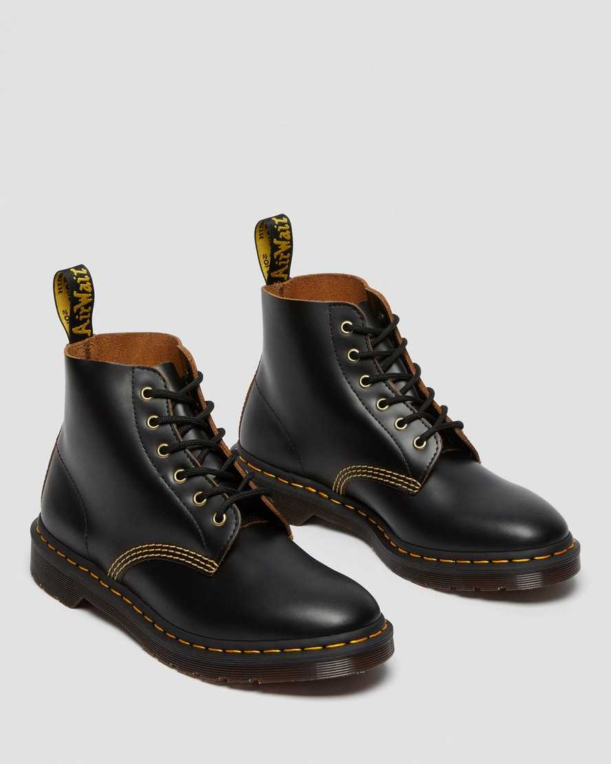 black dr martens 101 vintage smooth womens ankle boots