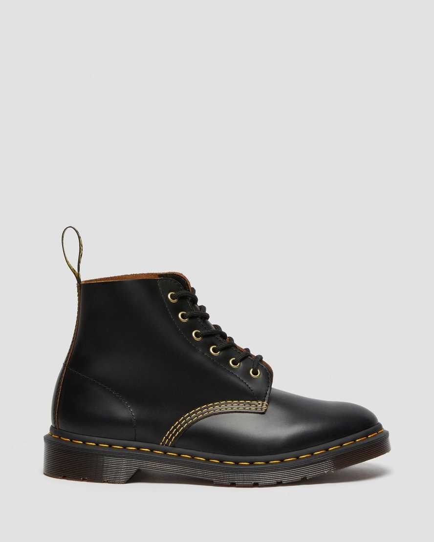 black dr martens 101 vintage smooth womens ankle boots