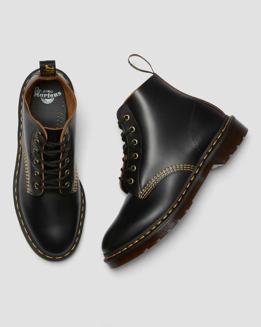 black dr martens 101 vintage smooth womens ankle boots