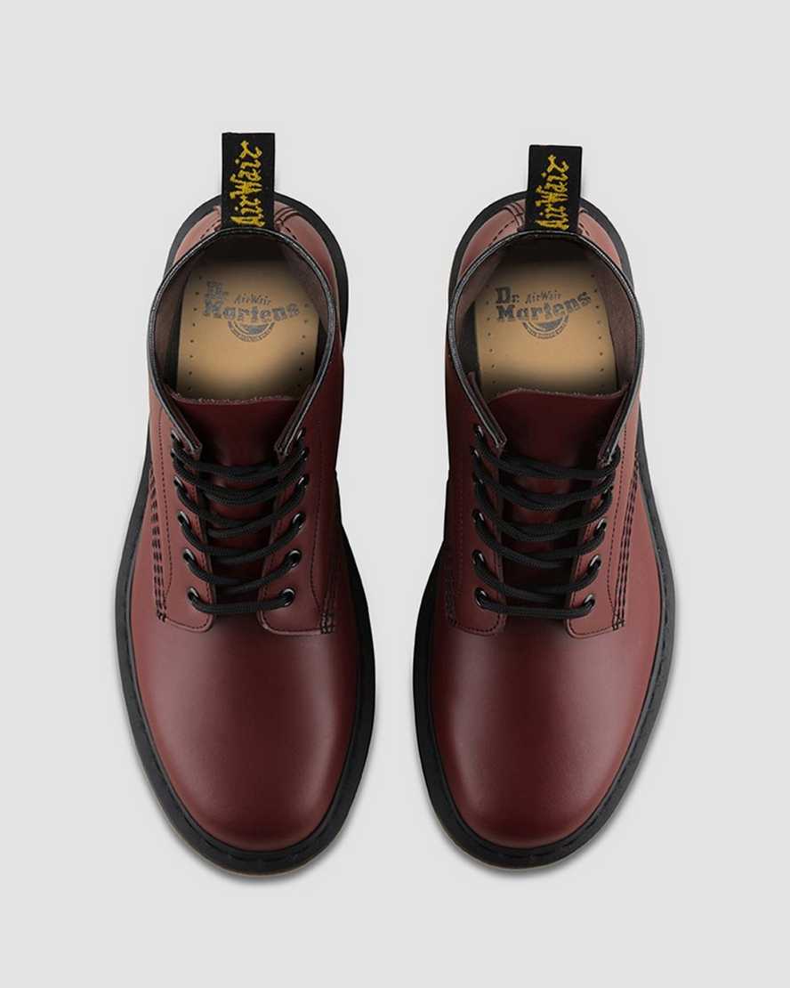red dr martens 101 smooth womens ankle boots