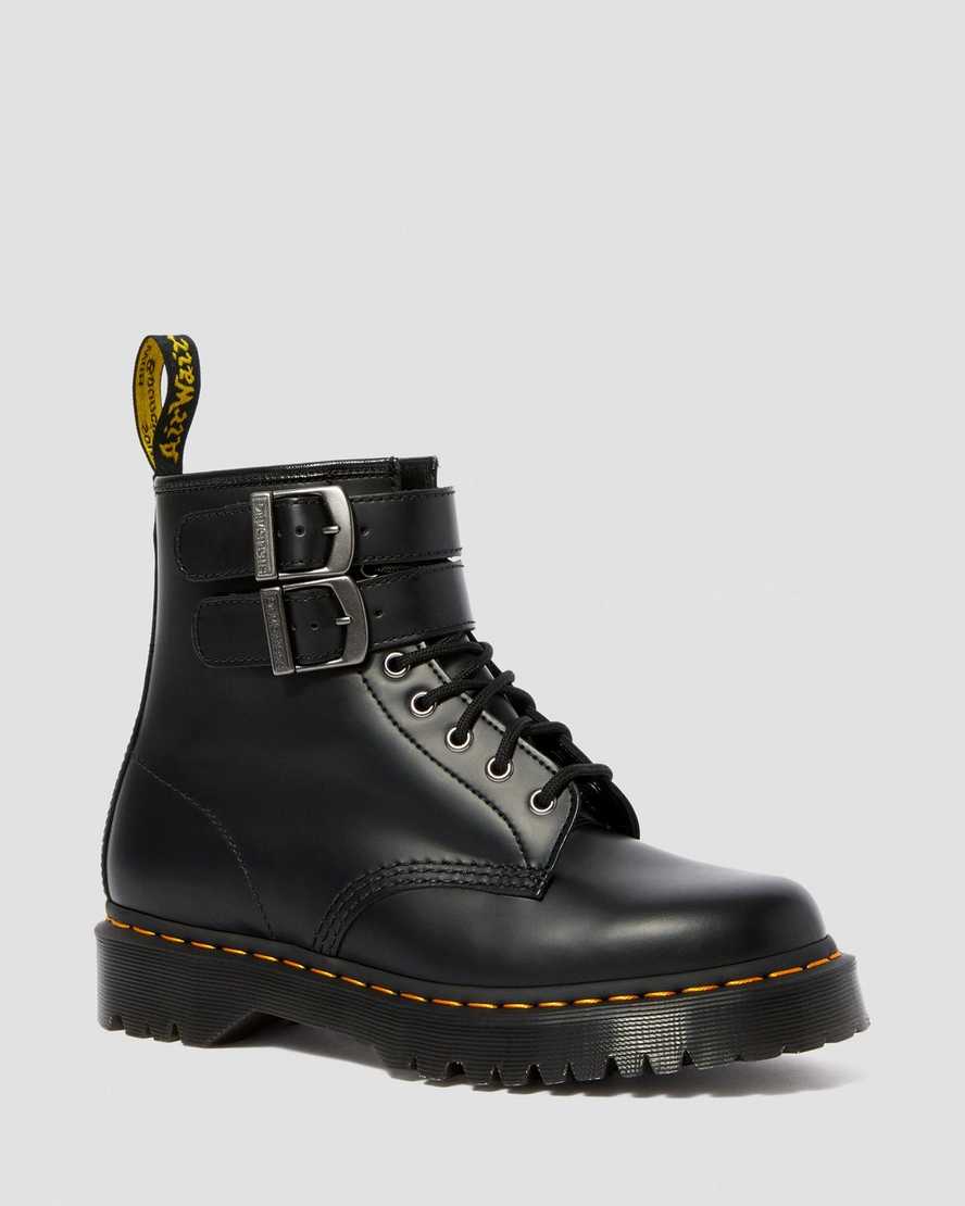 black dr martens 1460 smooth womens buckle boots