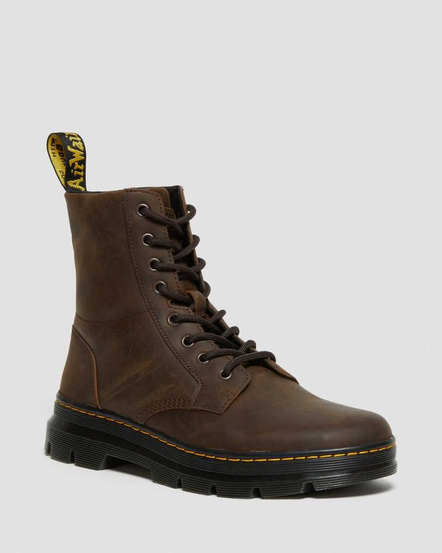 brown dr martens combs crazy horse womens casual boots