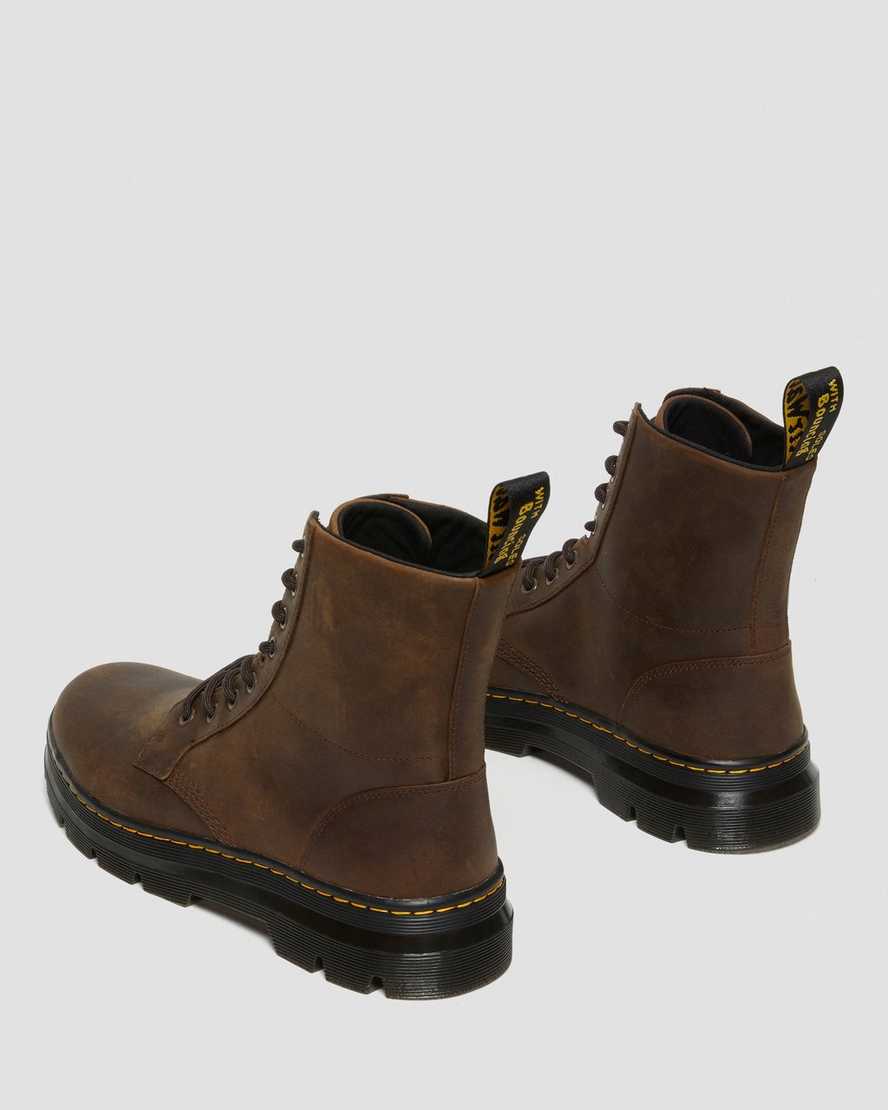 brown dr martens combs crazy horse womens casual boots
