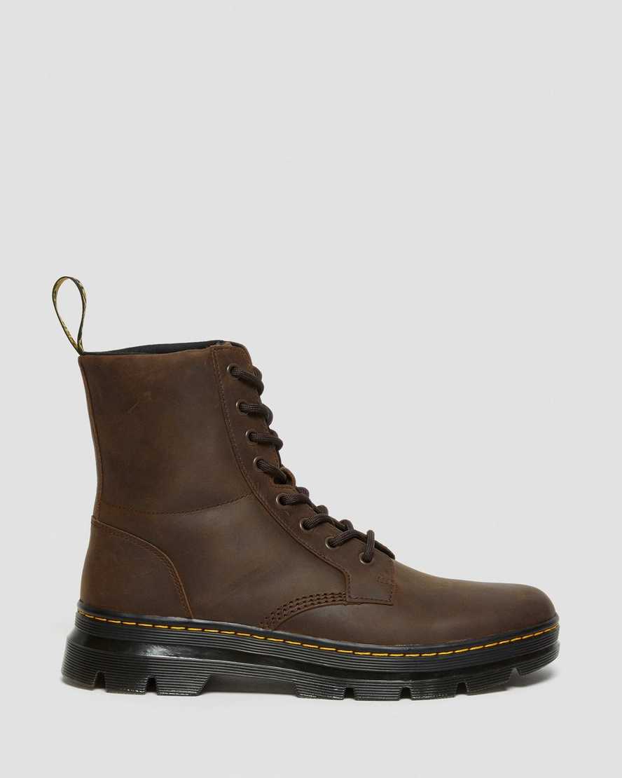 brown dr martens combs crazy horse womens casual boots