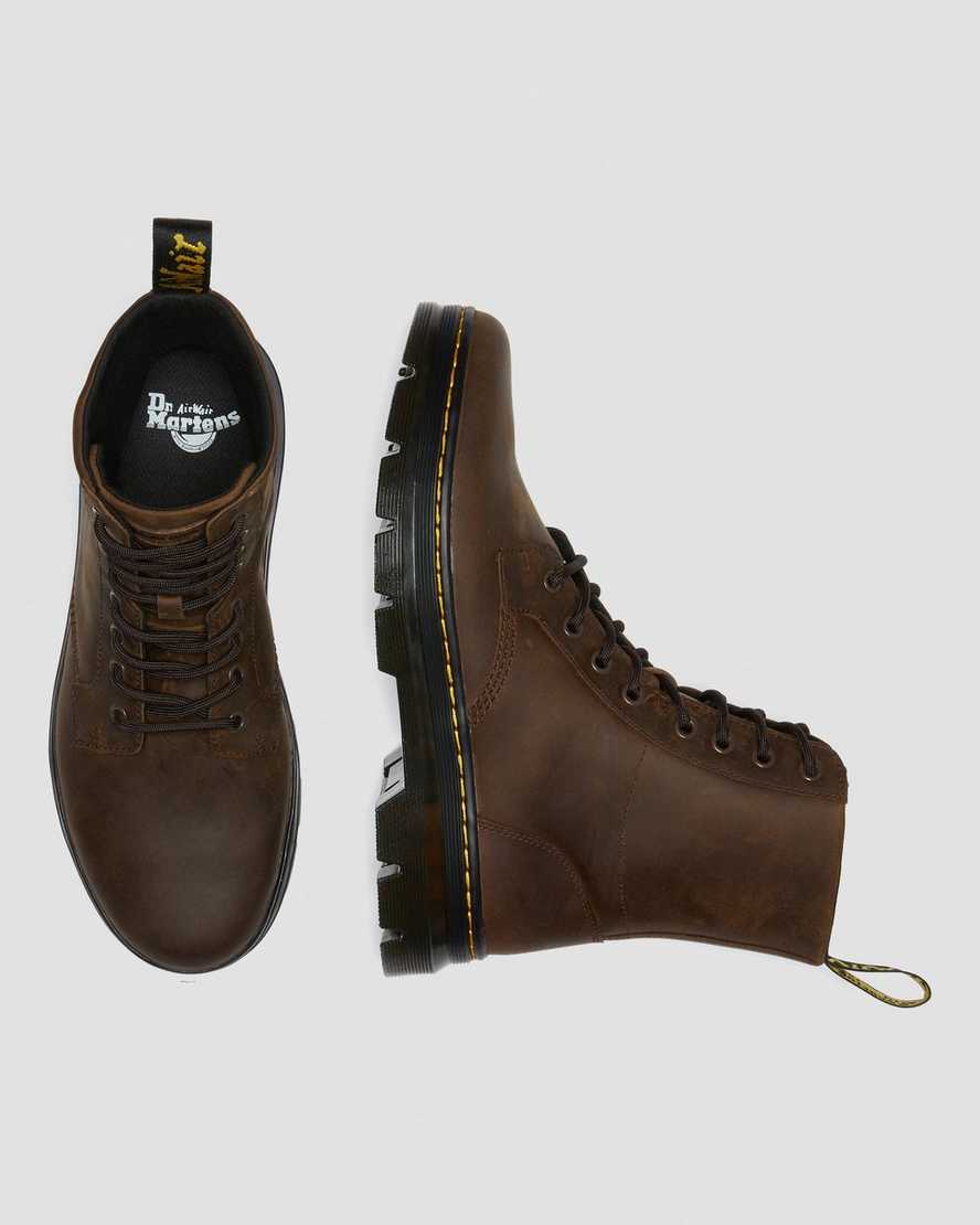 brown dr martens combs crazy horse womens casual boots