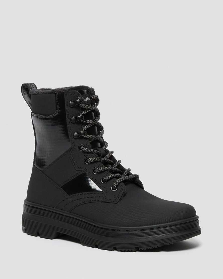 black dr martens iowa faux fur womens casual boots