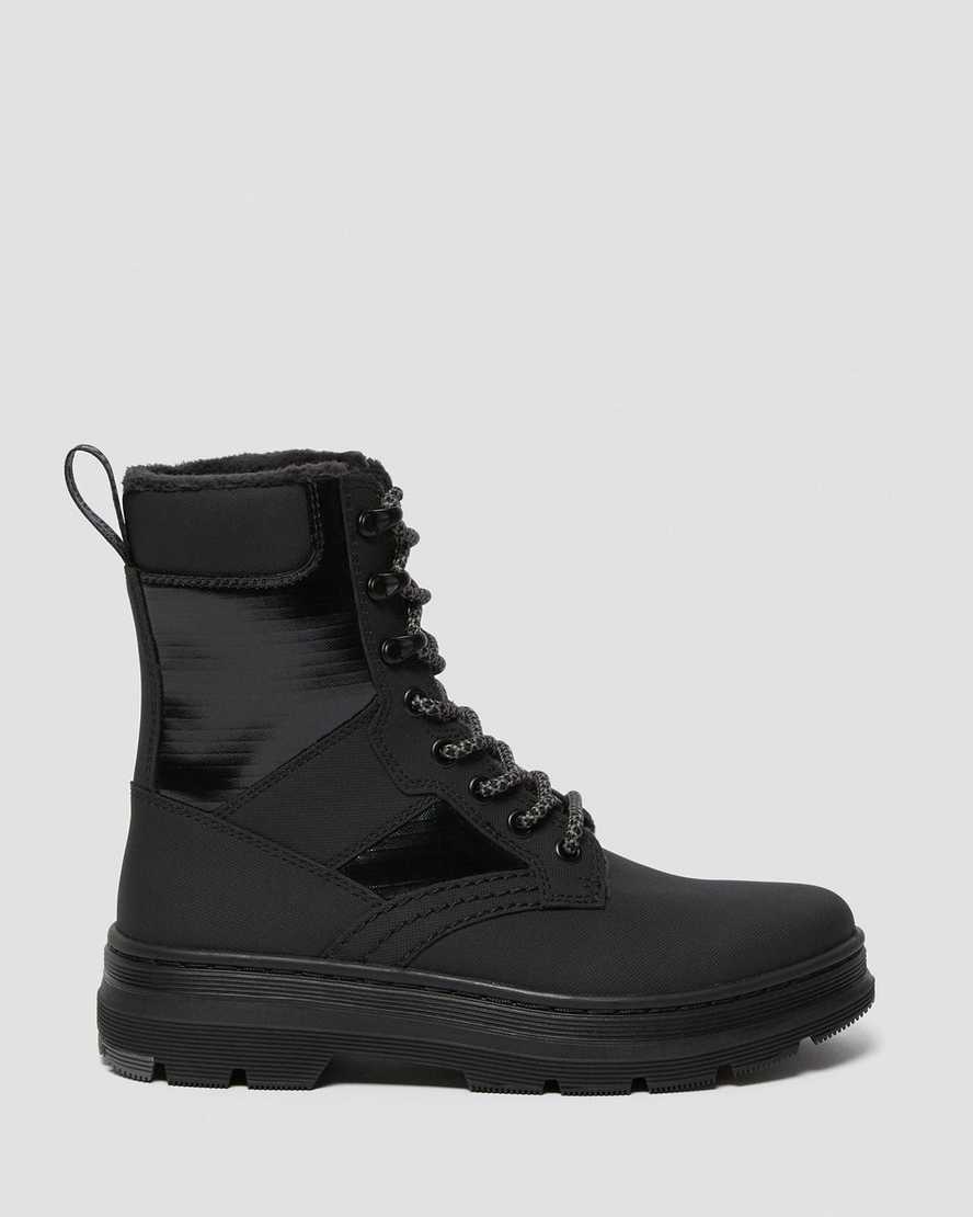 black dr martens iowa faux fur womens casual boots