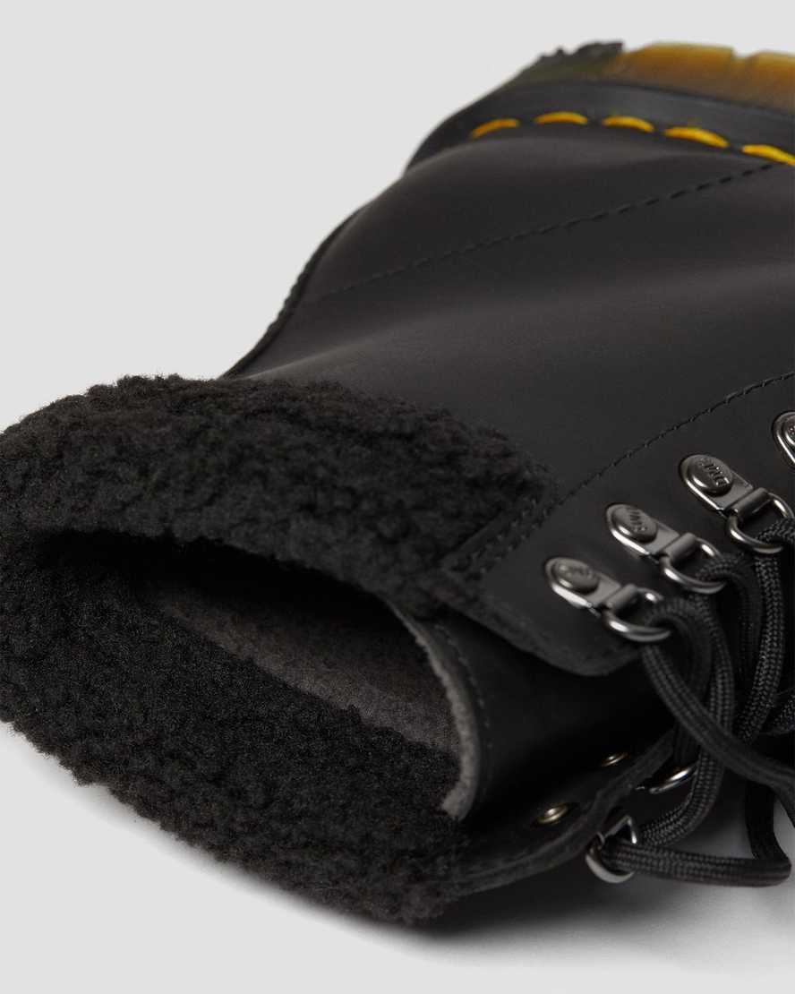 black dr martens 1460 dms wintergrip fleece womens casual boots