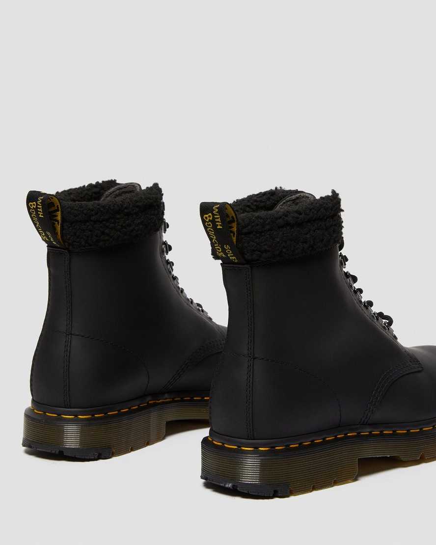 black dr martens 1460 dms wintergrip fleece womens casual boots