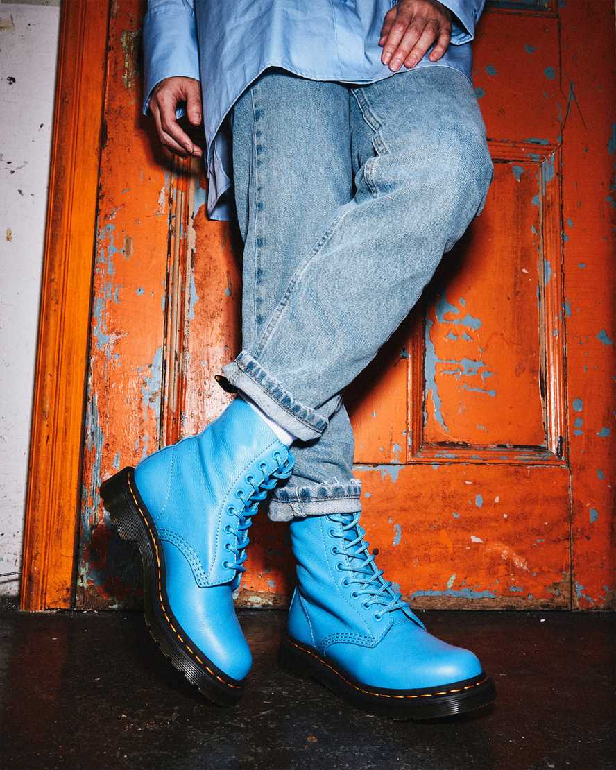 blue dr martens 1460 pascal virginia womens casual boots
