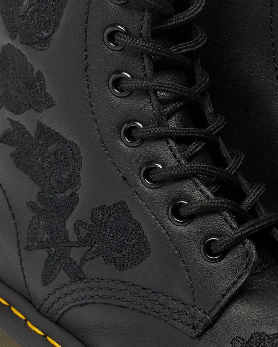 black dr martens 1460 vonda mono floral womens casual boots