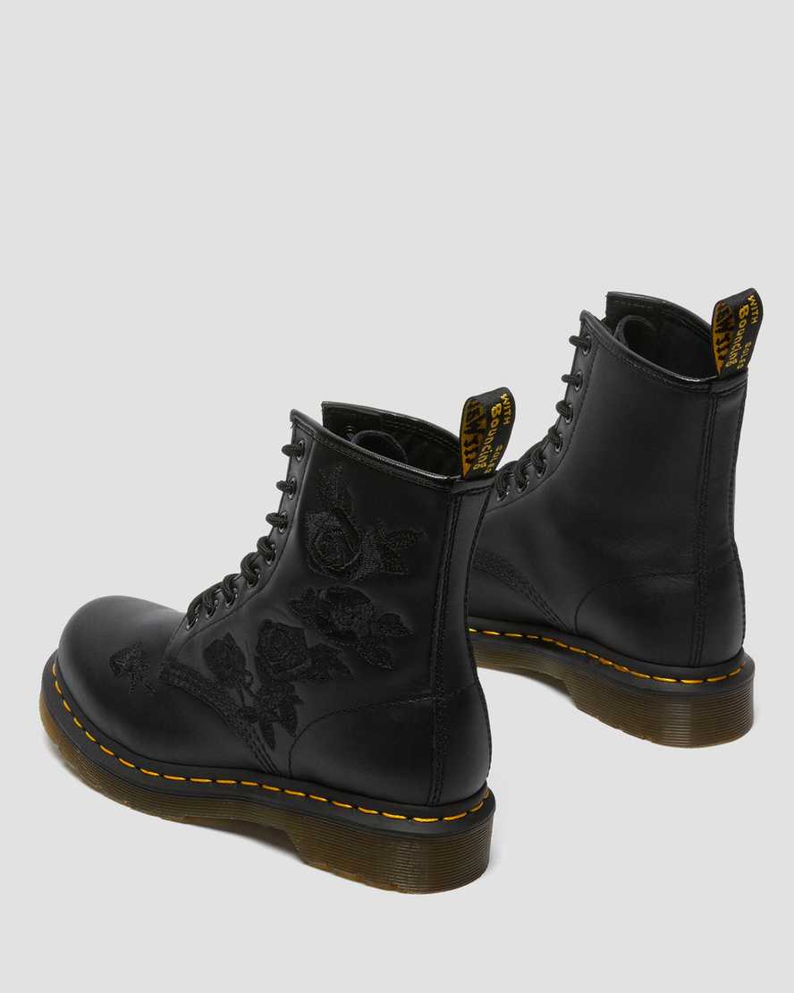 black dr martens 1460 vonda mono floral womens casual boots