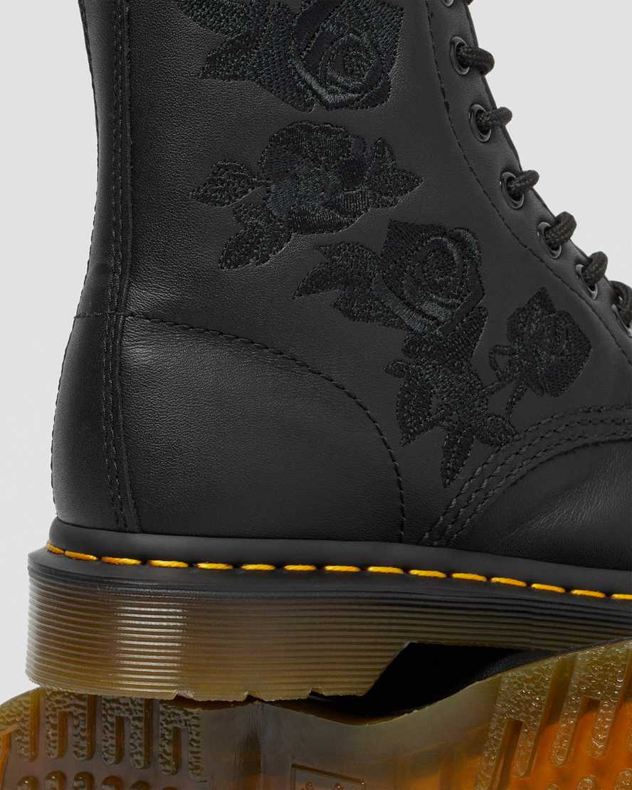 black dr martens 1460 vonda mono floral womens casual boots