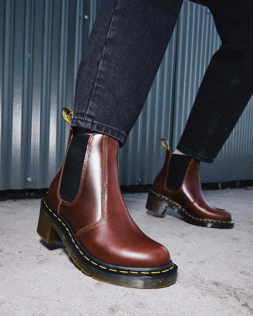 brown dr martens cadence heeled womens chelsea boots