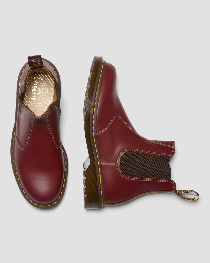 red dr martens 2976 vintage made in england womens chelsea boots
