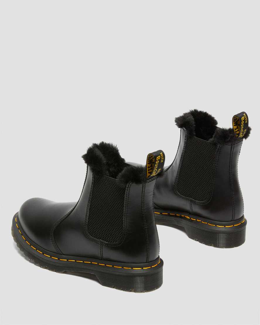 black dr martens 2976 leonore faux fur lined womens chelsea boots