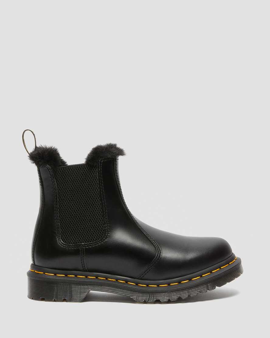 black dr martens 2976 leonore faux fur lined womens chelsea boots